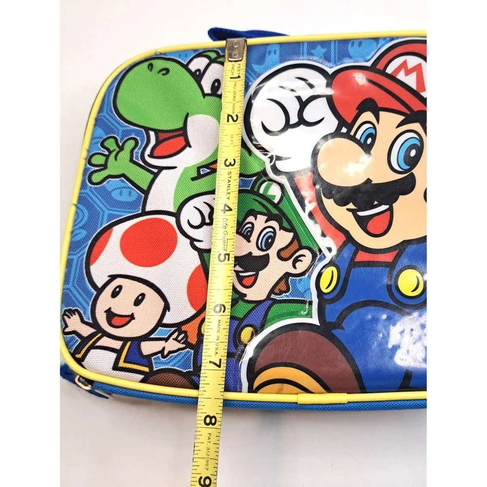 SUPER‎ MARIO BROS Luigi Yoshi Kids BPA-Free Insulated Lunch Bag Box Pre-own